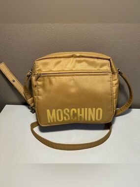 Moschino VTG Japan Crossbody Mustard Yellow Shoulder Nylon Bag Rare Unisex